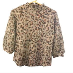 Anthropologie gray motif top XS New with Tags W by Who Wear What When Where